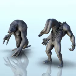 $3.50Set of 2 horrific monsters (+ pre-supported version) (16) - Darkness Chaos Medieval Zombie Fantasy Monster