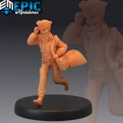 $3.90Mailboy Running / Male Human Postman / Steampunk Tech Character