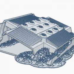 $4.00Ruined Military Hangar MilR009