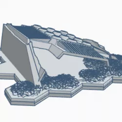 $4.00Ruined Military Hangar with Hex Base MilRHB009