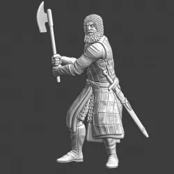 $5.00Medieval Swedish crusader fighting with 1 and 1/2 hand-axe