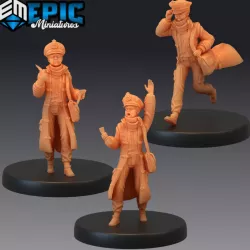 $8.90Mailboy Calling Writing Running Set / Male Human Postman / Steampunk Tech Character