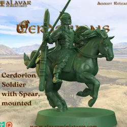 $9.00Cerdorion Soldier with Spear, mounted
