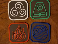 ATLA Elemental Coasters 