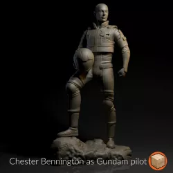 Chester Bennington as Banagher Links(Gundam pilot)