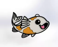 cute coi fish key chain