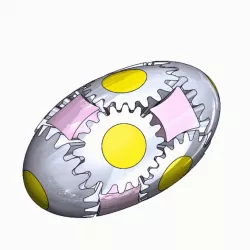 Egg shape bevel gear set for 3d printing
