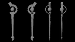 Electro Abyss Mage staff from Genshin Impact