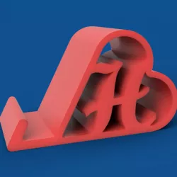 Heart Phone Stand with letter 3D print model