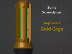 Improved Gold Cage for 11th Doctor Sonic Screwdriver Redrawn