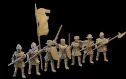 Medieval infantry miniatures (modular, 32mm)
