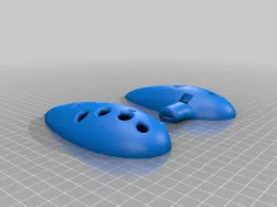 ocarina halves with lanyard loop