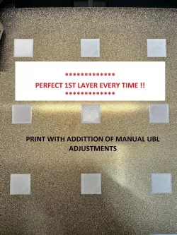 Perfect 1st layers! Ender 3 v2, Ender 3S1, Ender 3S1 Pro - 3x3 Calibration Bed Leveling Squares optimized for Professional firmware with UBL