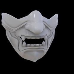 Half-face mask kitsune 3D model