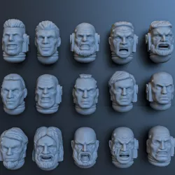 SPACE MARINE PACK OF 15 HEADS