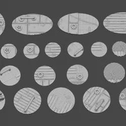 Steampunk/mechanical/industrial Miniature Bases