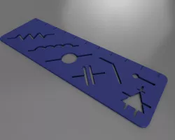 Stencil ruler for basic electronic circuit drawing