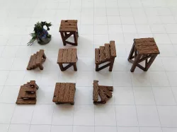 Wooden Stairs 28mm Scatter Terrain (Modular)