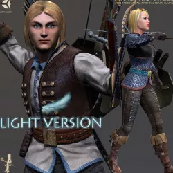 Adam And Eva Adventurer Light Version Low-poly  3D model
