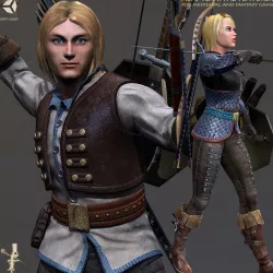 Adam And Eva Adventurer Low-poly  3D model