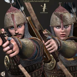 Adam And Eva Archers Low-poly  3D model