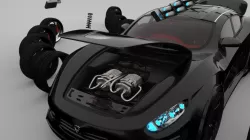 Affekta Shayleen Concept sport car with lots of TuningParts 3D model