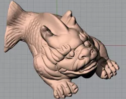 Animal Sculpture Model Dragon fish A111 3D model
