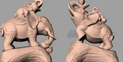 Animal Sculpture Model good models Crafts Couple elephants 3D model