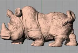 Animal Sculpture Model rhinoceros A093 3D model