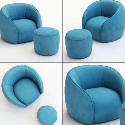 Armchair and pouf Baloo 3D model