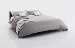 Bed linen with blankets 3D model