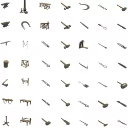 blacksmith tools Low-poly  3D model