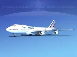 Boeing 747-100 Jumbo Jet Air France 2 3D model