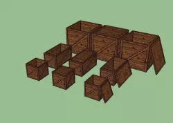 boxes Low-poly  3D model
