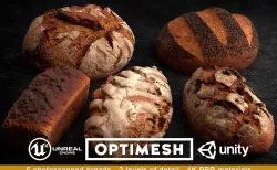 Bread 3D PBR Pack Low-poly  3D model