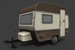 Caravan Trailer Low-poly  3D model