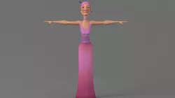 Cartoon old lady model 3D model