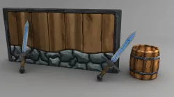 Cartoony medieval game models Low-poly  3D model
