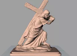 Christian Jesus Carry the Cross 3D Relief Models 3D model