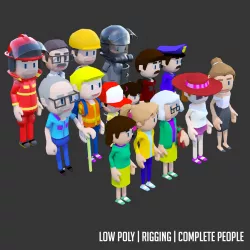 Complete Low Poly People  Low-poly  3D model