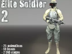 Elite Soldier Low-poly  3D model