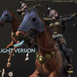 Eva And Adam Horseman Archers Light Version Low-poly  3D model