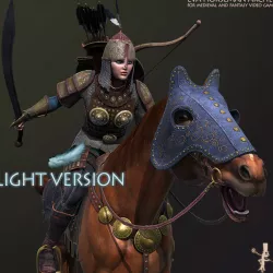 Eva Horseman Archer Light Version Low-poly  3D model