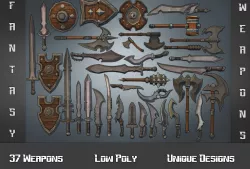 Fantasy Weapon Collection Low-poly  3D model