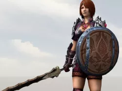 Female Warrior Low-poly  3D model