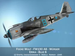 Focke Wulf - FW190 A8 - Blue 8 3D model