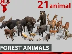 FOREST ANIMALS short version Low-poly  3D model