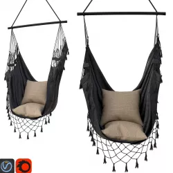 Hammock BOHO IN CHARCOAL COLOR 15000CHCL 3D model
