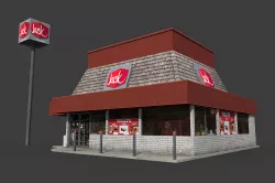 Jack in the Box Restaurant Low-poly  3D model