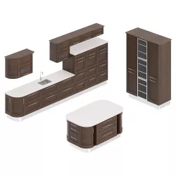 Kitchen Furniture Set 1 3D model